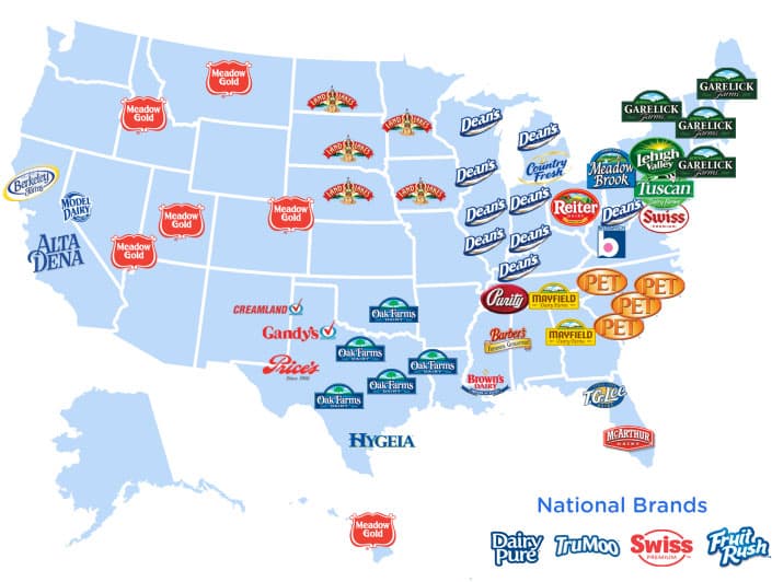 Map of Dean Foods Case Study