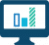small computer monitor with bar charts no background