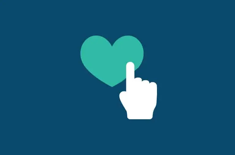 heart with finger pointing