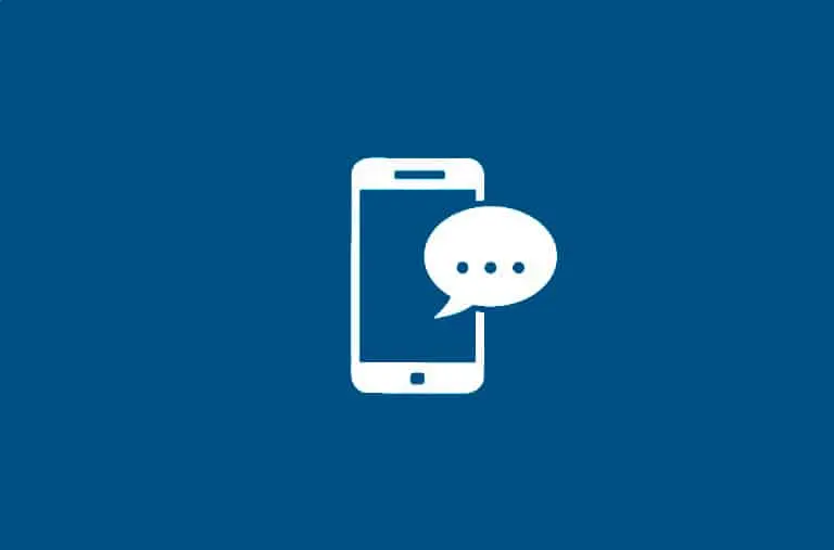 Smartphone icon with dialog bubble indicating a text message