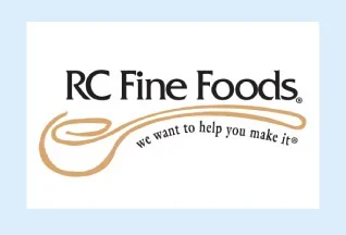 RC Fine Foods Logo with Blue Background
