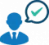 customer-relationships-e15556202997040 outline customer service man with checkmark